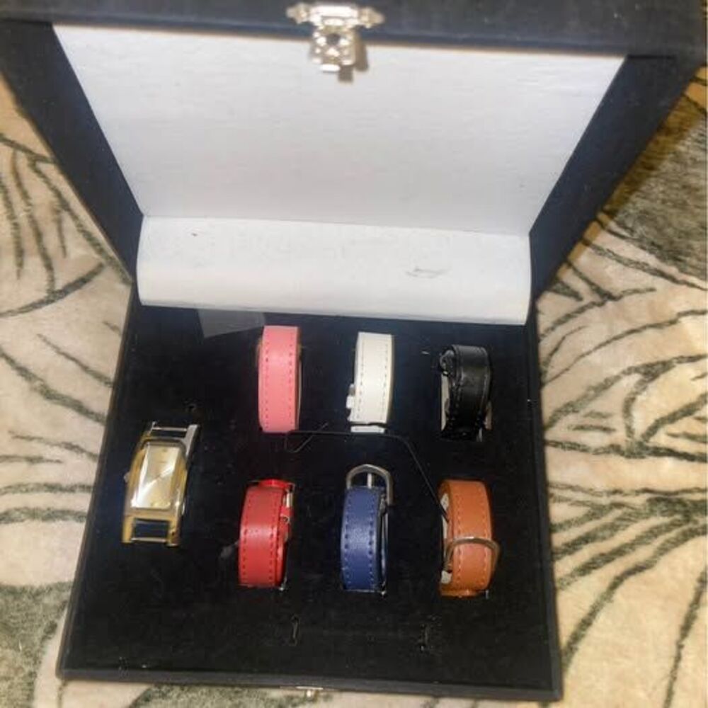 90's Vintage .925 Sterling Silver Women's Watch and 6 Faux Leather Watch Straps